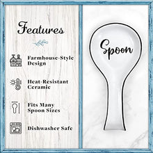 Load image into Gallery viewer, Home Acre Designs Spoon Rest For Kitchen Counter & Stove Top - White Ceramic Spoon Holder for Cooking & Counter Protection - Essential Kitchen Gadgets - White Farmhouse
