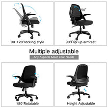 Load image into Gallery viewer, Hbada Office Task Desk Chair Swivel Home Comfort Chairs with Flip-up Arms and Adjustable Height, Black