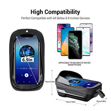 Load image into Gallery viewer, Whale Fall Waterproof Bike Frame Bag Bike Phone Bag Bicycle Cell Phone Holder for GPS - Bicycle Bag Frame Hard Eva Navi Pressure-Resistant Handlebar Bag TPU Touch-Screen with Sun-Visor and Rain Cover