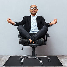 Load image into Gallery viewer, Office Chair Mat for Hardwood and Tile Floor, Black, Anti-Slip, Non-Curve, Under the Desk Mat Best for Rolling Chair and Computer Desk, 47 x 35 Rectangular Non-Toxic Plastic Protector, Not for Carpet