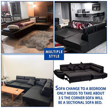 Load image into Gallery viewer, FDW Sofa Sectional Sofa Bed futon Sofa Bed Sofa for Living Room Couches and Sofas Sleeper Sofa PU Leather Sofa Set Corner Modern Queen 2 Piece Contemporary Upholstered,Black