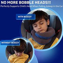 Load image into Gallery viewer, BCOZZY Kids Chin Supporting Travel Pillow for 3-7 Y/O -Stops The Head from Falling Forward– Comfortable Road Trip Essential. Soft, Washable, Small Size, Gray