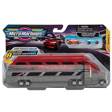 Load image into Gallery viewer, Micro Machines Mini Vehicle Hauler - Features 4 Exclusive Vehicles - Open The Top of The Trailer / Lower The Back Ramp to Load Up to 8 Vehicles - Tiny Vehicles, Huge World