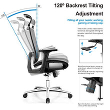 Load image into Gallery viewer, Bilkoh Mesh Office Chair Ergonomic Office Chair Computer Desk Chair, Mesh Seat and Back, Wide Headrest, Adjustable Lumbar Support and 3D Armrest (Black)