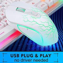 Load image into Gallery viewer, Gaming Keyboard and Mouse Combo, K1 LED Rainbow Backlit Keyboard with 104 Key Computer PC Gaming Keyboard for PC/Laptop(White)