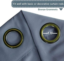 Load image into Gallery viewer, H.Versailtex Premium Blackout Thermal Insulated Room Darkening Curtains for Bedroom/Living Room - Grommet Top (Stone Blue,52 by 84 - Inch,Set of 2 Panels)