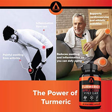 Load image into Gallery viewer, Turmeric Curcumin Capsules Bioperine 1650mg Supplements with Apple Cider Vinegar Black Pepper Ginger Extract, Tumeric Organic Powder Pills, Premium Joint & Healthy Inflammatory Support (2-Pack)