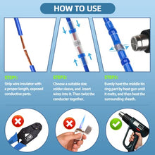 Load image into Gallery viewer, 500PCS Solder Seal Wire Connectors, Waterproof and Insulated Heat Shrink Solder Connectors, Electrical Wire Butt Connectors Kit, Butt Splice(40Yellow 80White 180Red 200Blue)