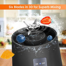 Load image into Gallery viewer, Dr.me Portable Blender, Personal Mixer Fruit Rechargeable with USB, Mini Blender for Smoothie, Fruit Juice, 380ml, Six 3D Blades for Great Mixing