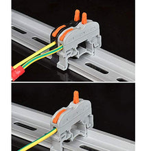 Load image into Gallery viewer, UOHGDPY DIN Rail Terminal Blocks kit,Universal Compact Wire Wiring Connector (20 pcs connectors+2 pcs Article in Parallel+ 2 pcs Digital Identification+20 pcs Screw)