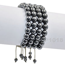 Load image into Gallery viewer, AD Beads Natural 8mm Gemstone Bracelets Healing Power Crystal Macrame Adjustable 7-9 Inch (Hematite)