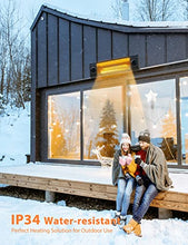 Load image into Gallery viewer, Electric Patio Heater, 1500W Garage Heater w/Remote Control 9H Timer, 3S Fast Heating Outdoor Heater for Patio, w/Tip-Over & Overheating Protection, Waterproof Wall-Mounted/Freestanding Heater