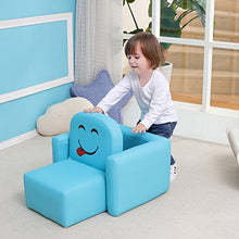 Load image into Gallery viewer, Emall Life Multifunctional 2in1 Children's Armchair Kids Wooden Frame Chair and Table Set CPSC Certified Boy’s and Girl’s Armrest Chair Easy to Clean (Blue)