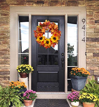 Load image into Gallery viewer, Tiny Land 24 Inches-Fall-Wreath for Front-Door-Decor Gift Box Included - Handcrafted Rattan Base - for Autumn & Thanksgiving Day