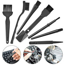 Load image into Gallery viewer, Small Portable Plastic Handle Nylon Anti Static Brushes Computer Keyboard Cleaning Brush Kit (Black, Set of 7)