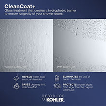 Load image into Gallery viewer, KOHLER Levity® Sliding Shower Door, 74-in H X 56-5/8 -59-5/8-in W, with 1/4-in Thick Crystal Clear Glass with towel bars, Matte Nickel