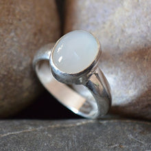 Load image into Gallery viewer, 55Carat Natural Moonstone Silver Ring for Men 6 Carat Oval Chakra Healing Size 4,5,6,7,8,9,10,11,12,13