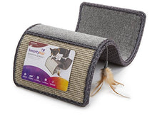 Load image into Gallery viewer, SmartyKat Scratch Scroll with Feather Toy, Multi-Surface Sisal & Carpet Cat Scratcher, Interactive Scratching Outlet & Lounger