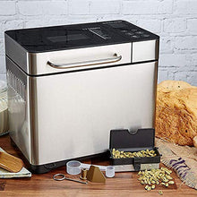 Load image into Gallery viewer, KBS Large 17-in-1 Bread Machine, 2LB All Stainless Steel Bread Maker with Auto Fruit Nut Dispenser, Nonstick Ceramic Pan, Full Touch Panel Tempered Glass, Reserve& Keep Warm Set, Oven Mitt and Recipes
