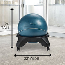 Load image into Gallery viewer, Gaiam Classic Backless Balance Ball Chair – Exercise Stability Yoga Ball Premium Ergonomic Chair for Home and Office Desk with Air Pump, Exercise Guide and Satisfaction Guarantee, Green