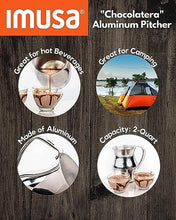 Load image into Gallery viewer, IMUSA USA Aluminum Chocolatera 2-Quart, Silver