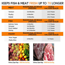 Load image into Gallery viewer, KOIOS Vacuum Sealer Machine, 80Kpa Automatic Food Sealer with Cutter for Food Savers, 10 Sealing Bags (FDA-Certified), With Up To 40 Consecutive Seals, Dry & Moist Modes, Compact Design (Silver)