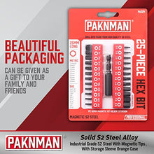 Load image into Gallery viewer, PAKNMAN 25-Piece Hex Head Allen Wrench Drill Bit Set, 1/4”Magnetic Extension, Metric and SAE S2 Steel Hex Bits Set, 1" Long