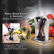 Load image into Gallery viewer, Professional Knife Sharpener Multipurpose Scissors Knife Sharpeners Manual,Best Kitchen Knife Sharpening with Diamond, Tungsten Steel, Ceramic Stone Non-Slip Base and Ergonomic Design