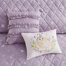 Load image into Gallery viewer, Urban Habitat Kids Magical Narwhals Reversible 100% Cotton Quilt, Novel Animal Print Modern All Season Down Alternative Bed Set for Kids, Decorative Pillows, Twin(68"x88"), Purple Multi 4 Piece