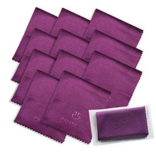 Load image into Gallery viewer, Microfiber Cleaning Cloths 12 Pack (6"x7") in Individual Vinyl Pouches | Glasses Cleaning Cloth for Eyeglasses, Phone, Screens, Electronics, Camera Lens Cleaner (Purple)