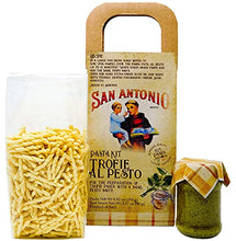 Load image into Gallery viewer, Authentic Gourmet Italian Food Gift, Artisan Pasta Kit with Trofie Pasta and Basil Pesto Sauce, Product of Italy, Gifting for Holiday, Birthday, Christmas, Thanksgiving, Mothers and Fathers Day, Get Well Gifts