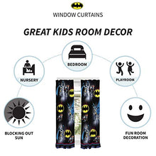 Load image into Gallery viewer, Franco Kids Room Window Curtain Panels Drapes Set, 82 in x 63 in, Batman