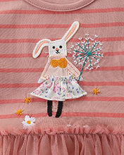 Load image into Gallery viewer, Youlebao Girls Cotton Long Sleeve Casual Cartoon Appliques Striped Jersey Dresses (5T, Gre)
