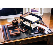 Load image into Gallery viewer, Dacasso Walnut and Black Leather Desk Set, 10-Piece