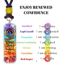 Load image into Gallery viewer, Orgone Chakra Healing Pendant with Adjustable Cord – 7 Chakra Stones Necklace for EMF Protection and Spiritual Healing