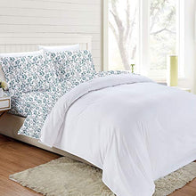 Load image into Gallery viewer, Softan King Bed Sheet Set, 4 PC Green Leaves Printed Brushed Microfiber Elegant Bedding Set, 1 Flat Sheet,1 Deep Pocket Fitted Sheet, and 2 Pillow Cases, Breathable & Silky Soft Feeling Sheets