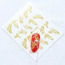 Load image into Gallery viewer, Ocealux Gold Silver Nail Art Stickers 30 Sheets Metallic Water Transfer Decals Feather Flower Spider Butterfly Lace Dream Catcher Design Decal For Nails Decoration Nail Art Manicure Slider