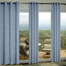 Load image into Gallery viewer, Dusty Blue Sheer Curtains 96 Inches Long for Sliding Glass Door 2 Panels Set Linen Curtains Semi Sheers for Bedroom Living Room Patio Boho Stone Blue