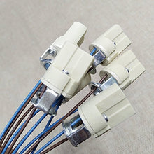 Load image into Gallery viewer, 6pcs G9 Base Socket Ceramic Lamp Holder Halogen Lamp Holder with 9" Leads G9 Connector LED Aging Test Lamp Bracket