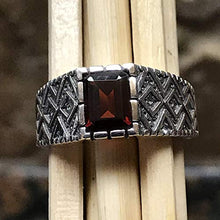 Load image into Gallery viewer, Natural 2ct Pyrope Garnet 925 Sterling Silver Men's Ring Size 7, 7.75, 8, 8.25, 9.75, 10, 10.25, 10.75, 11, 11.25, 11.75, 12, 12.25