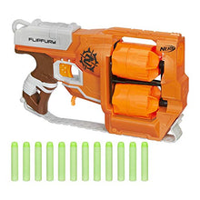 Load image into Gallery viewer, Nerf Zombie Strike FlipFury Blaster -- 2 Flipping 6-Dart Drums -- Fire 6 Darts, Flip, Fire 6 More -- 12 Nerf Zombie Strike Elite Darts (Amazon Exclusive)