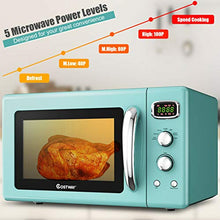 Load image into Gallery viewer, COSTWAY Retro Countertop Microwave Oven, 0.9Cu.ft, 900W Microwave Oven, with 5 Micro Power, Defrost & Auto Cooking Function, LED Display, Glass Turntable and Viewing Window, Child Lock