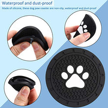 Load image into Gallery viewer, Boao 4 Packs Car Coasters 2.75 Inch Paw Car Cup Holder Silicone Anti Slip Dog Paw Coaster Mat Accessories for Most Cars, Trucks, RVs and More (Black)
