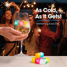Load image into Gallery viewer, Reusable Ice Cubes For Drinks - Chills Drinks Without Diluting Them - Made From BPA Free Plastic - Refreezable, Washable, Quick And Easy To Use - For All Beverages - Pack Of 30 With Storage Container