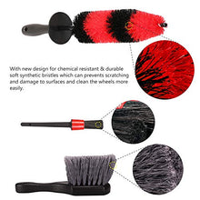 Load image into Gallery viewer, SPTA 9Pcs Wheel & Tire Brush Car Detailing kit, Easy Reach Wheel and Rim Brush, 5pcs Detailing Brushes, Short Handle Cleaning Brush, 1pc Microfiber Cleaning Cloth, Great to Clean Dirty Tires
