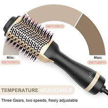 Load image into Gallery viewer, Hot Air Brush, Bongtai Hair Dryer Brush Hair Dryer & Volumizer 3 in 1 Brush Blow Dryer Styler for Rotating Straightening, Curling, Salon Negative Ion Ceramic Blow Dryer Brush(Golden)