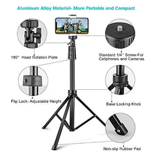 Load image into Gallery viewer, UBeesize 67'' Phone Tripod Stand & Selfie Stick Tripod, All in One Professional Cell Phone Tripod, Cellphone Tripod with Wireless Remote and Phone Holder, Compatible with All Phones/Cameras