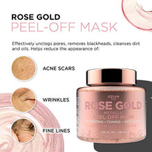 Load image into Gallery viewer, AZURE Rose Gold Metallic Sparkling Peel Off Moisturizing Face Mask - Reduces Wrinkles, Fine Lines & Acne Scars | Removes Blackheads & Dirt and Oil | Repairs Uneven Skin Tone - 150mL