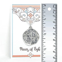 Load image into Gallery viewer, Bright Finished Pirate Pieces of Eight Coin Necklace - Shiny Pewter Replica of Spanish Coin - Handcrafted in USA