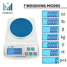 Load image into Gallery viewer, 600 g (21 oz) / 0.01 g Digital LCD Analytical Balance Laboratory School Scale with USB Charger AC/DC Adapter